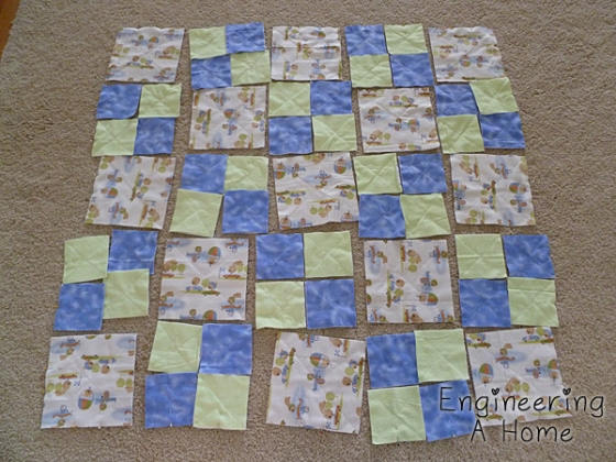 on point blocks assembling quilt and corners some all Here stitched are up. edges